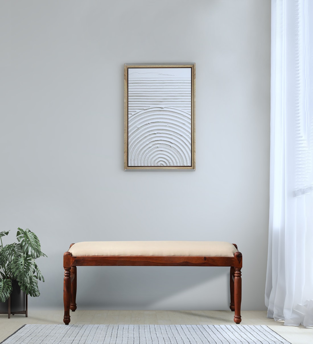 Buy Encore Sheesham Wood Bench In Honey Oak Finish at 31% OFF by