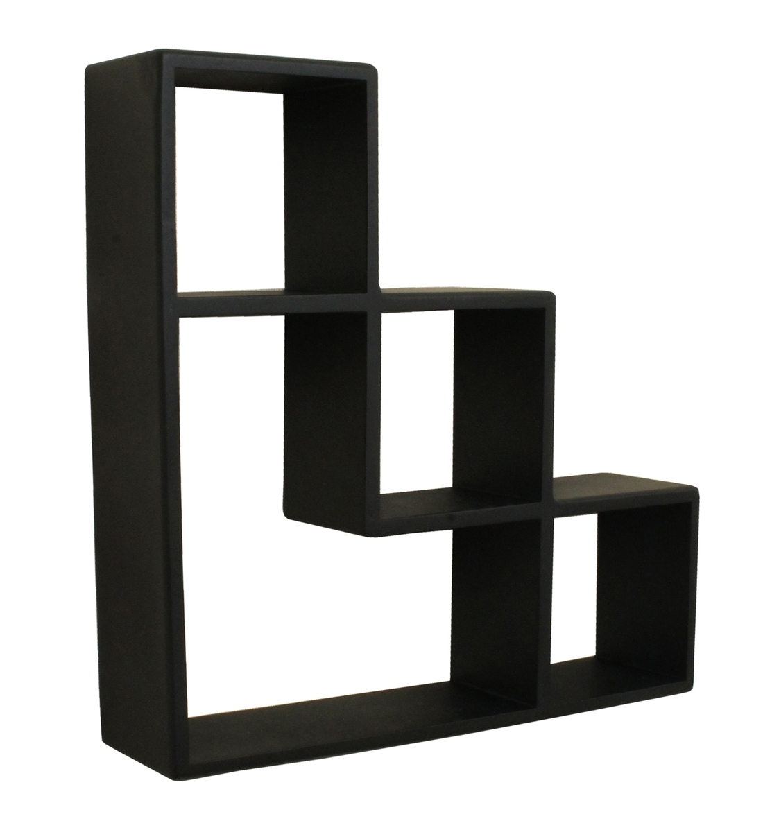 Buy Engineered Wood Floating Wall Shelves in Black Color by Home