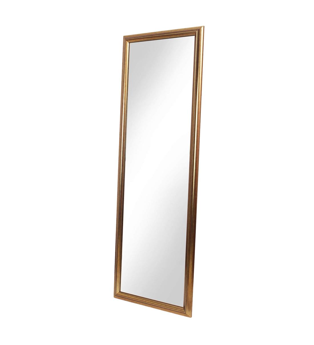 Buy Framed Full Length Wall Mirror In Golden Colour By Zahab Online