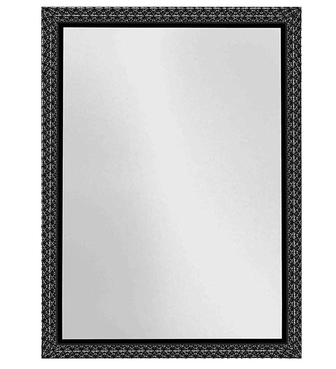 Buy Engineered Wood Rectangle Wall Mirror in Black Colour by