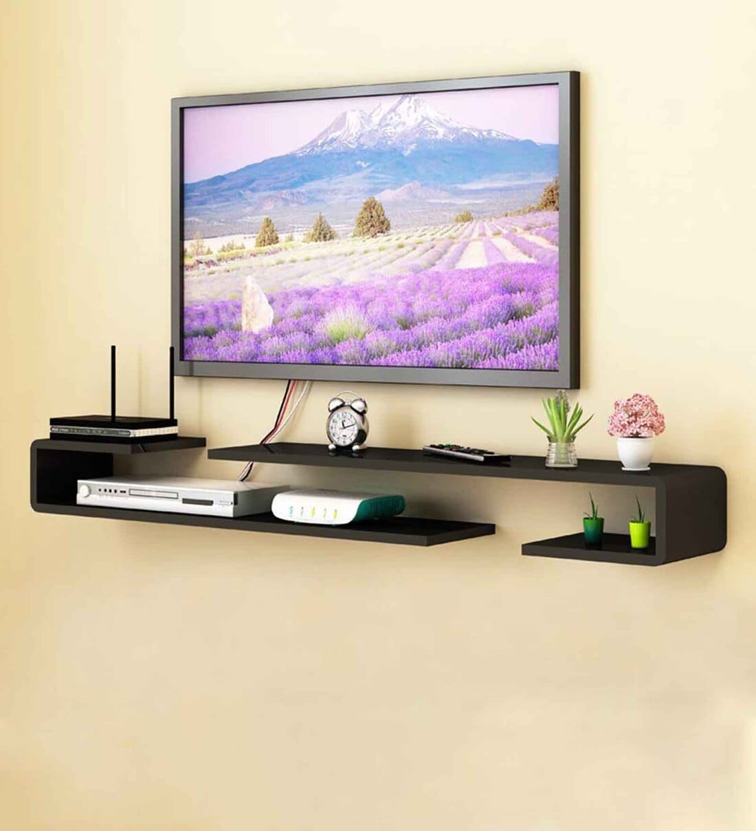 Buy Engineered Wood Set Up Box Black Colour Online - Set Top Box ...