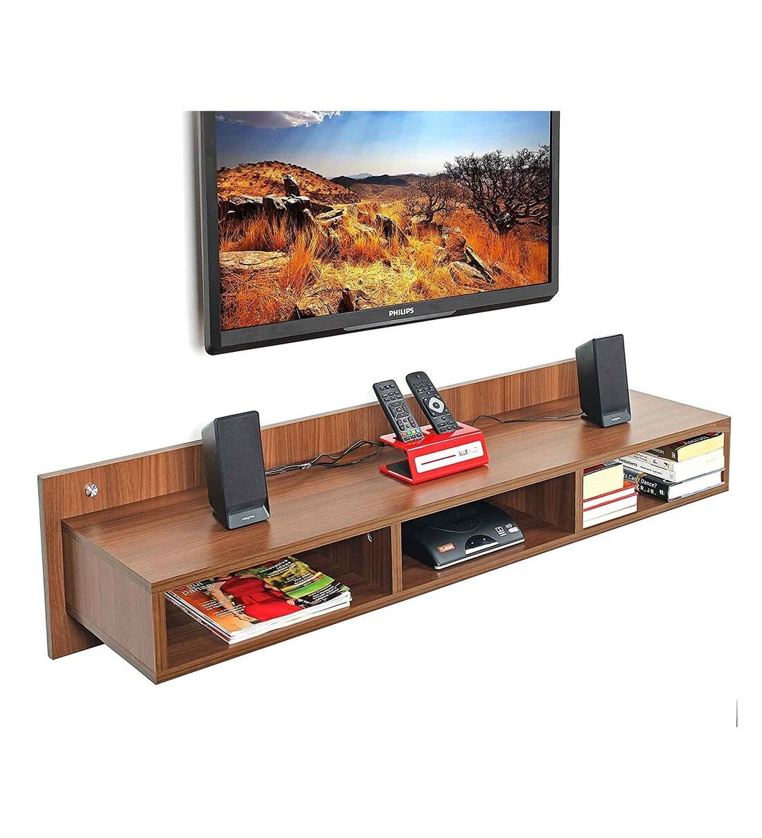 Buy Engineered Wood Set Up Box Brown Colour Online - Set Top Box ...