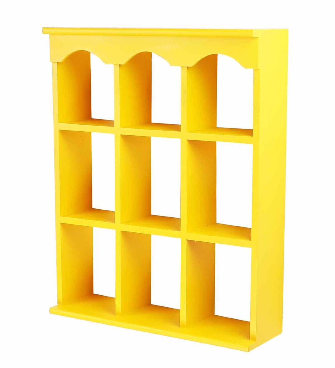 Buy Engineered Wood Wall Shelf in Yellow Colour by Home Sparkle Online