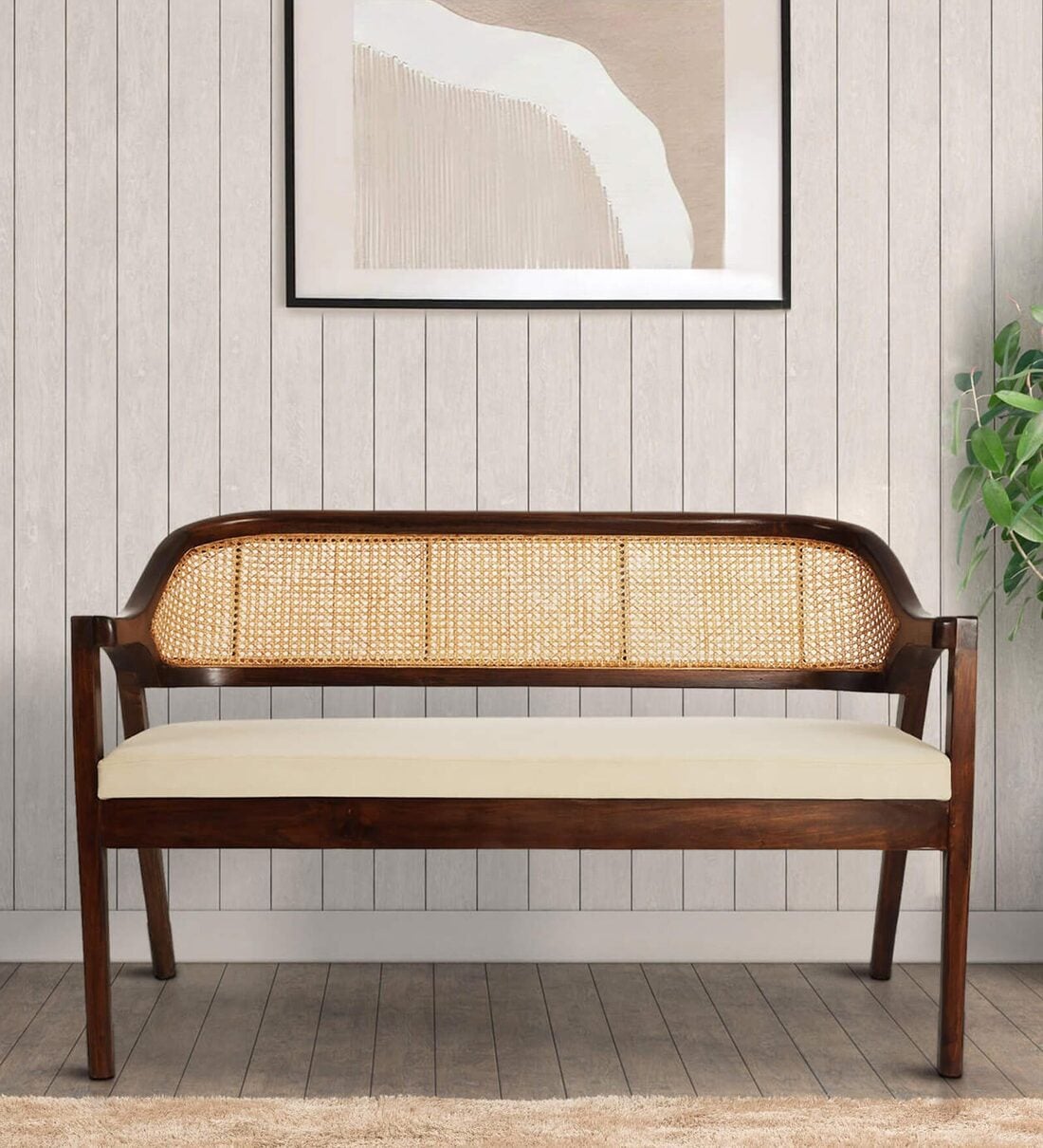 Buy Enigma Rattan Bench in Ivory Colour at 25% OFF by Furnicoz | Pepperfry