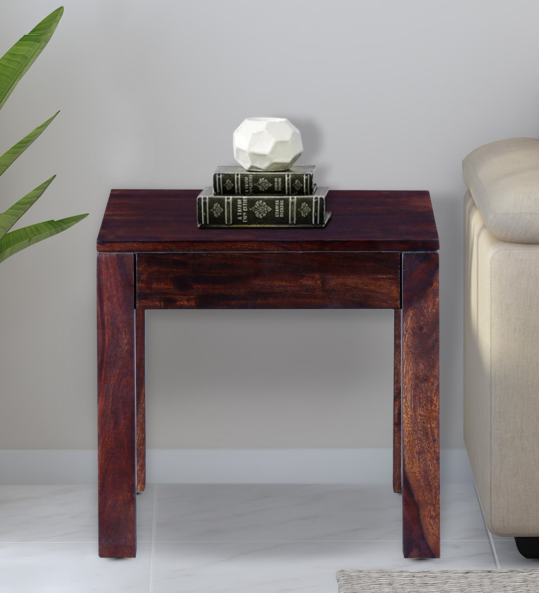 Buy Enkel Sheesham Wood End Table In Scratch Resistant Provincial Teak