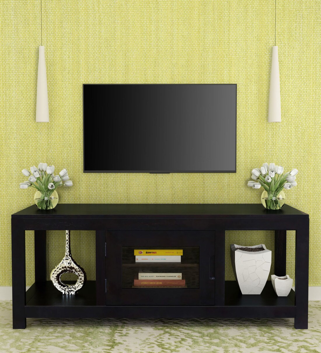 Buy Enkel Solid Wood TV Shelf for TVs up to 43\ in Warm Chestnut Finish