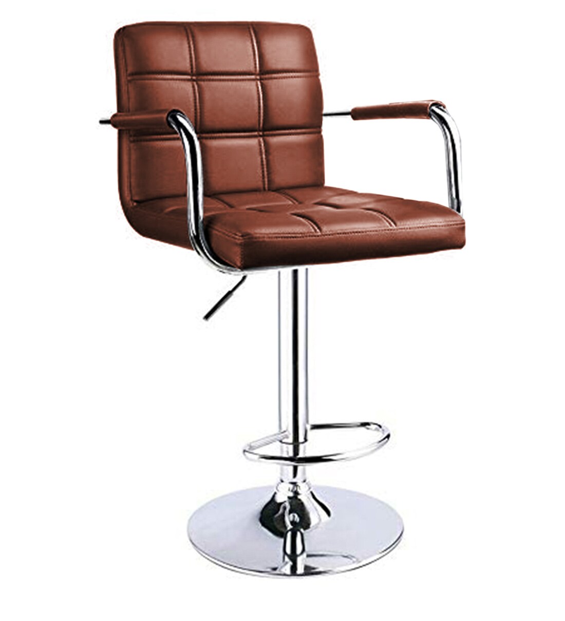 Buy Enn Swivel Bar Stool in Brown Colour by Furniturstation Online