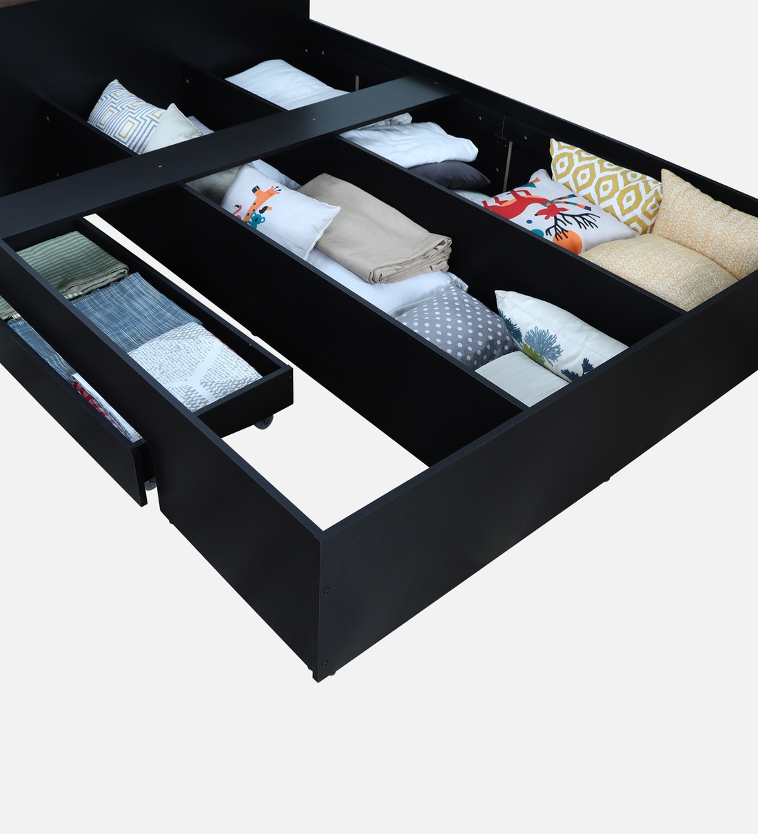 Buy Enri King Size Bed in Wenge Finish with Drawer Storage By Mintwud