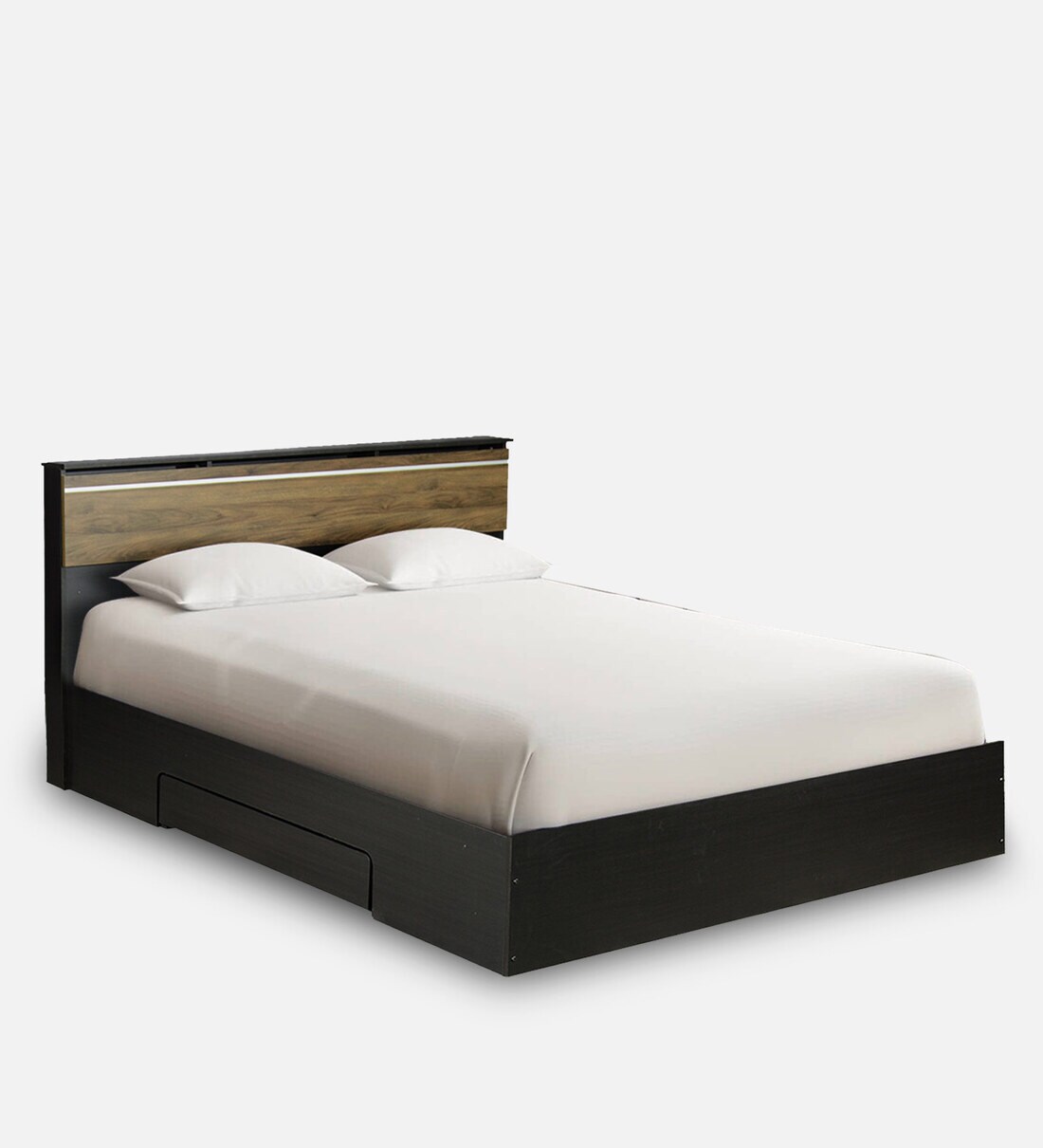 Buy Enri King Size Bed With Drawer Storage In Wenge Finish By Mintwud