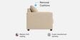 Enchant 2.0 Fabric 3 Seater Sofa In Silk Cream Colour