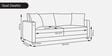 Enchant 2.0 Fabric 3 Seater Sofa In Steel Grey Colour