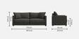 Enchant 2.0 Fabric 3 Seater Sofa In Steel Grey Colour