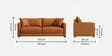Enchant 2.0 Leatherette 3 Seater Sofa In Tan PU Colour
