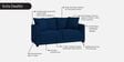 Enchant 2.0 Velvet 2 Seater Sofa In Celestial Blue Colour