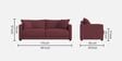Enchant 2.0 Velvet 3 Seater Sofa In Berry Wine Colour