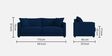 Enchant 2.0 Velvet 3 Seater Sofa In Celestial Blue Colour