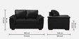 Entice Leatherette 2 Seater Sofa in Black Colour