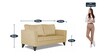 Enzo Fabric 3 Seater Sofa in Beige Colour