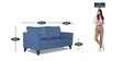 Enzo Fabric 3 Seater Sofa in Blue Colour