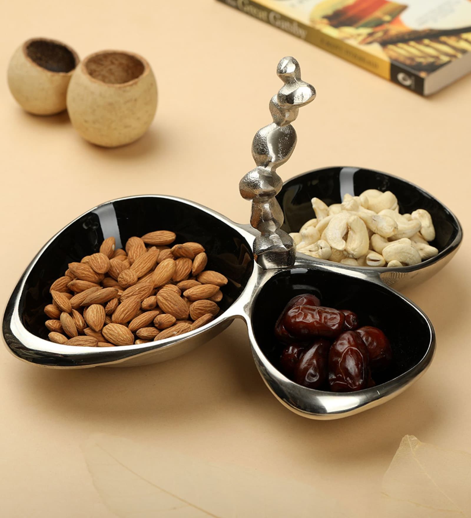 Enamel Triple Blue & Silver 11 Inch Aluminium Appetizer Platter