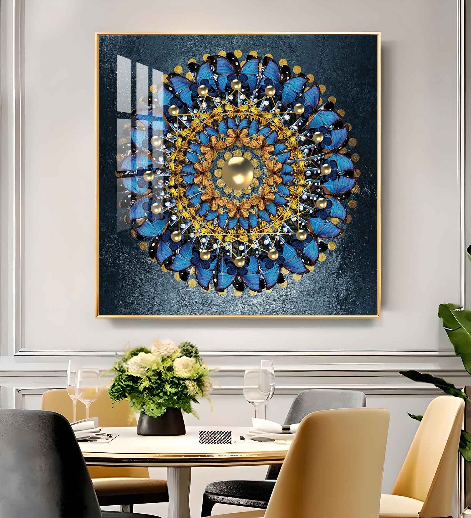 Enchanted Bloom Glass Finish Square Wall Art