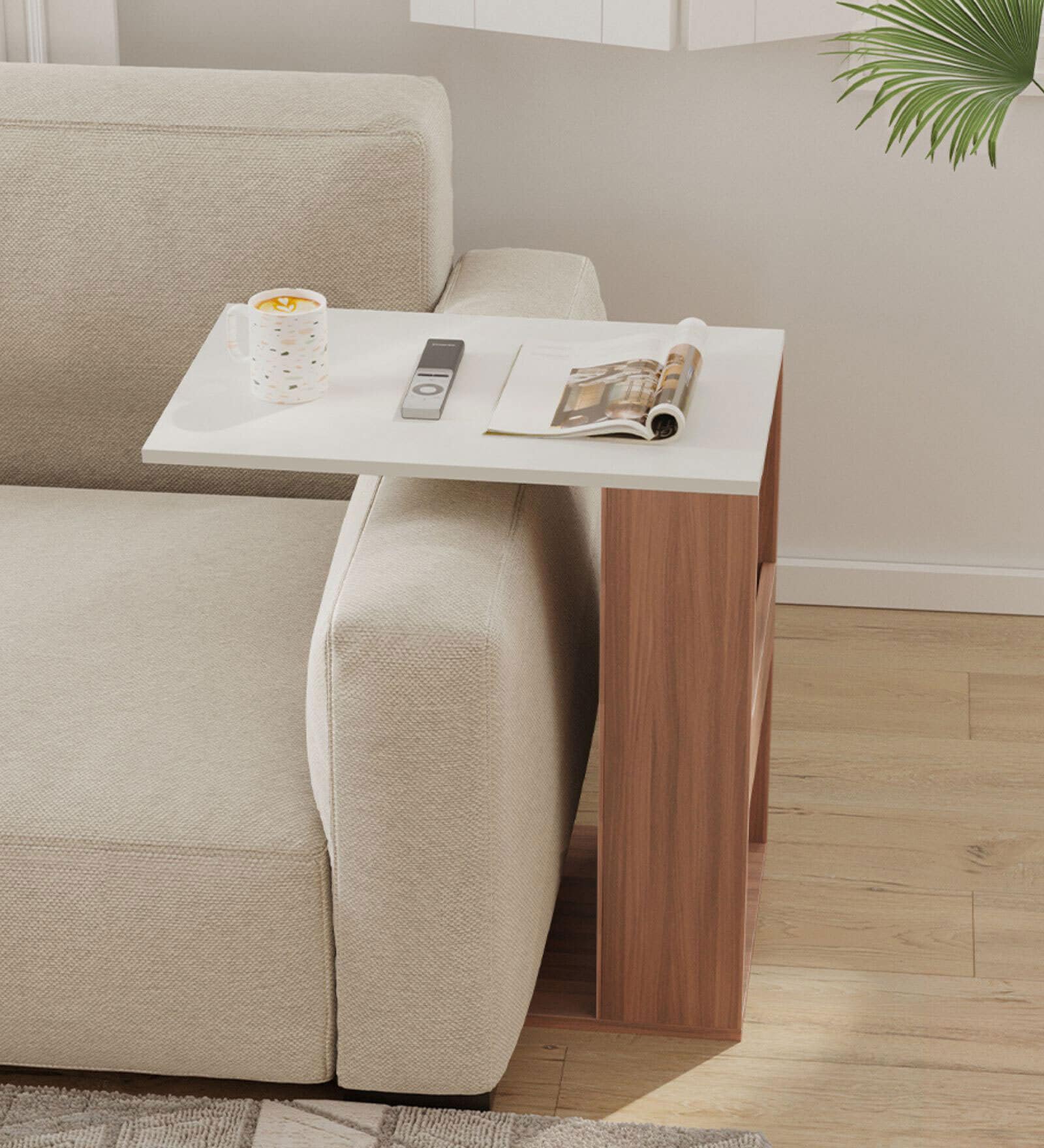 Ender End Table In Walnut & White Finish