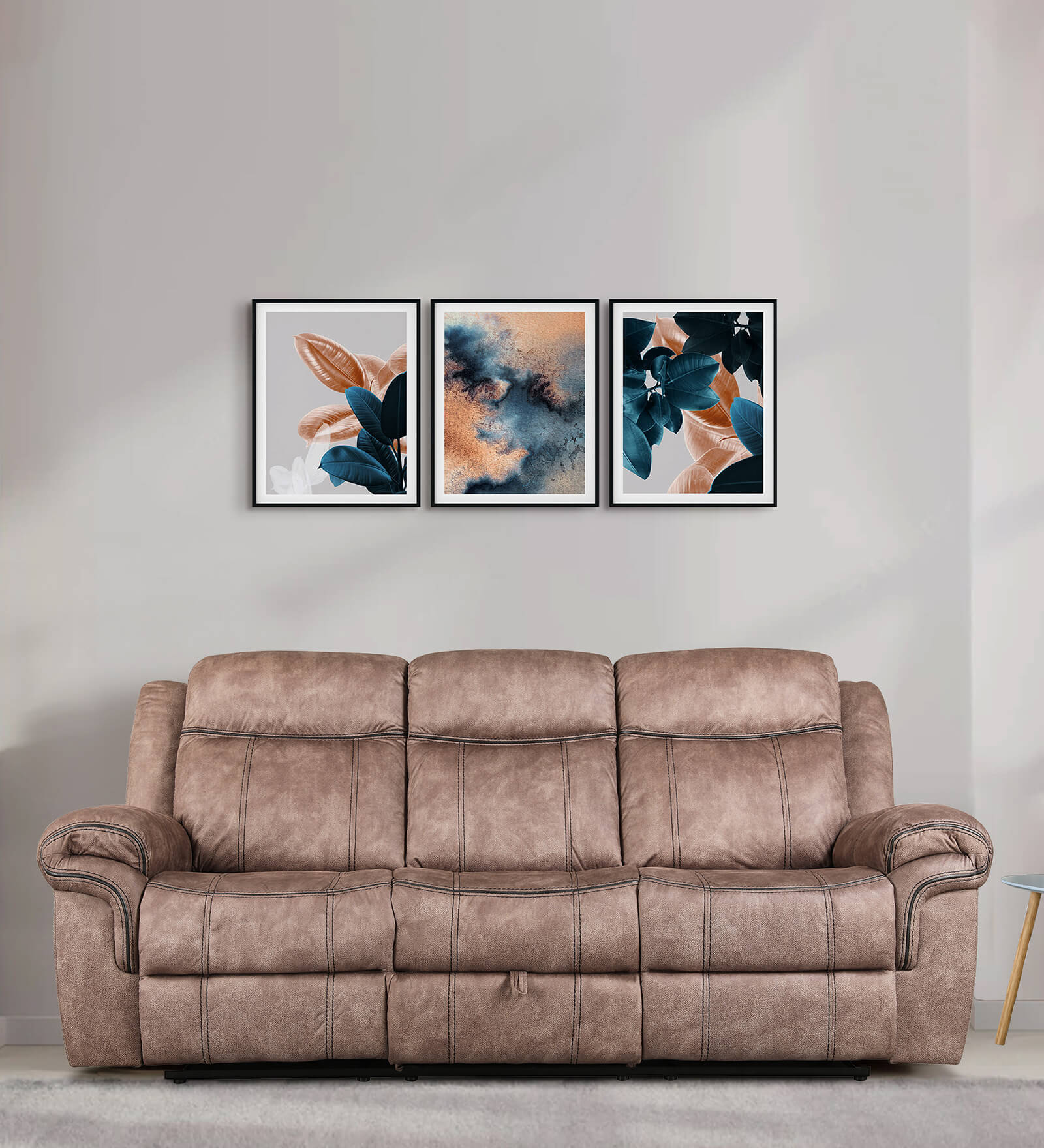 Enfield Fabric 3 Seater Manual Recliner with Dual USB Port Enfield Fabric 3 Seater Manual Recliner with Dual USB Port