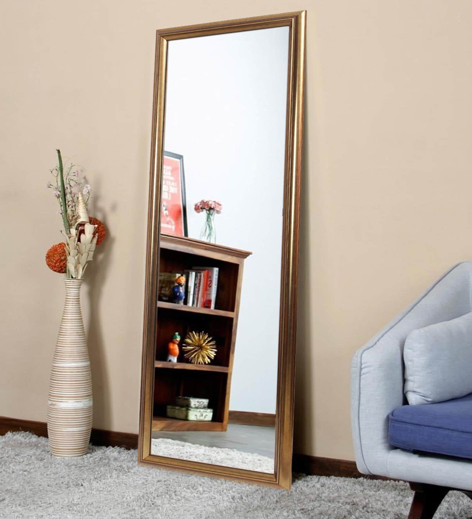 Gold Fibre Flow Floor Mirror
