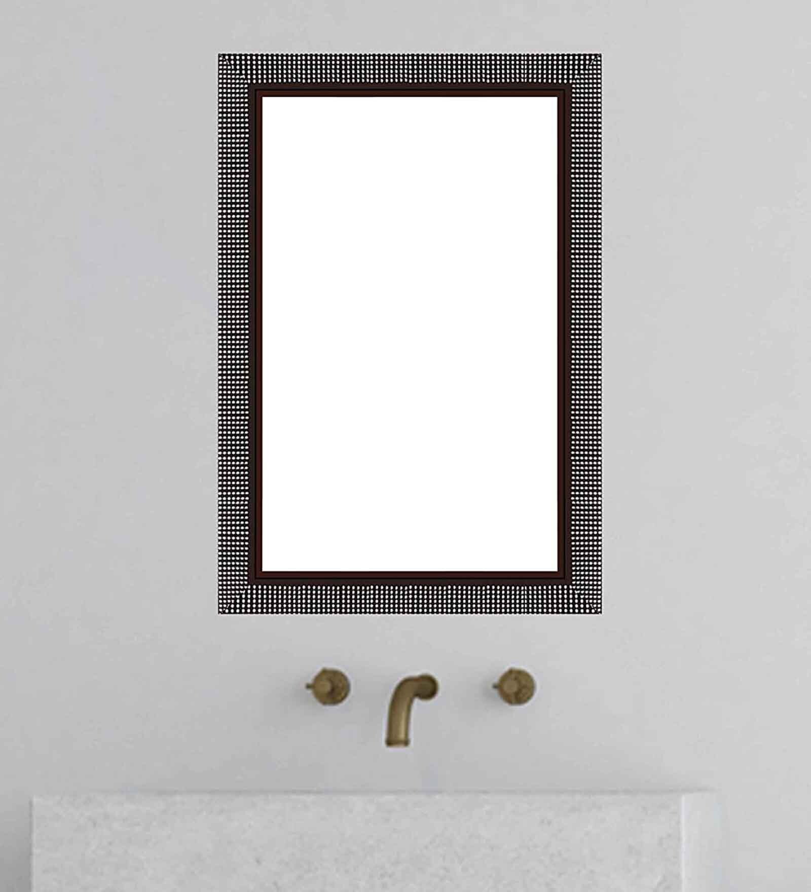 Brown Engineered Wood Museum Wall Mirror