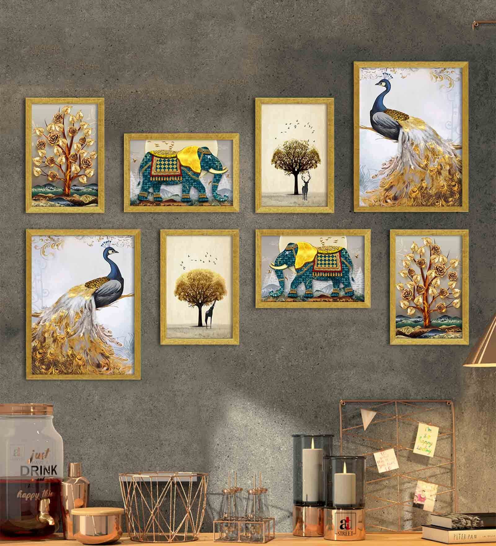 Fort Blue Engineered Wood Framed Art Print Set of 8