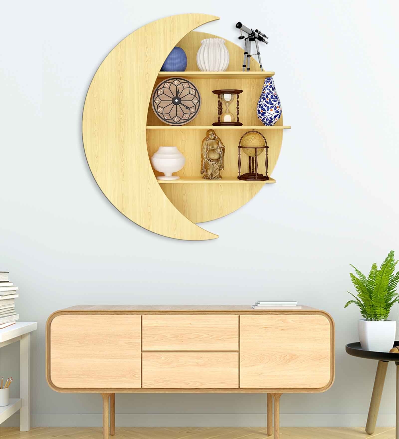 Engineered Wood Wall Shelf in Oak Finish