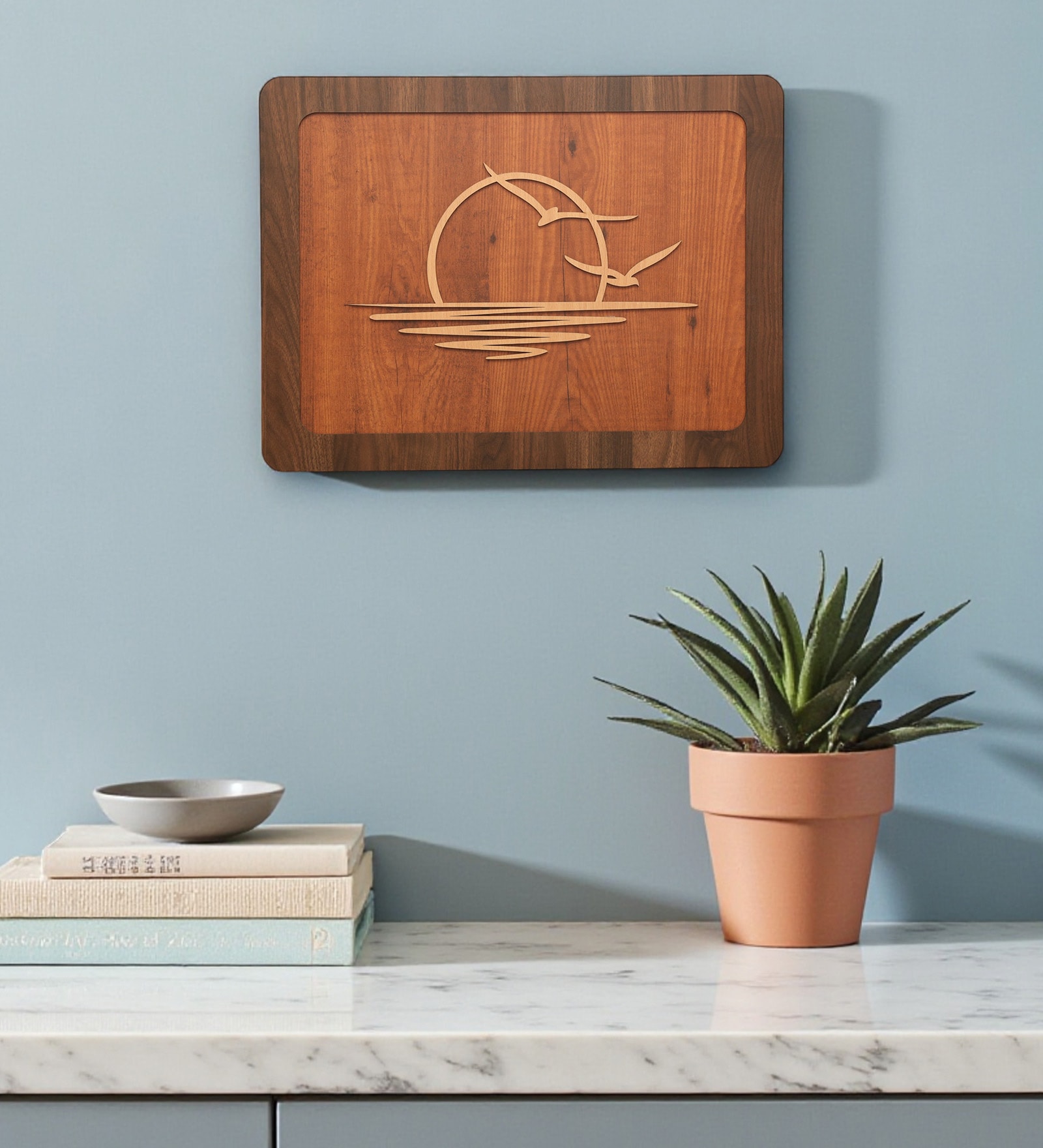 Engineering Wood Laser Cut Lord Buddha Wall Art In Black & Brown Finish