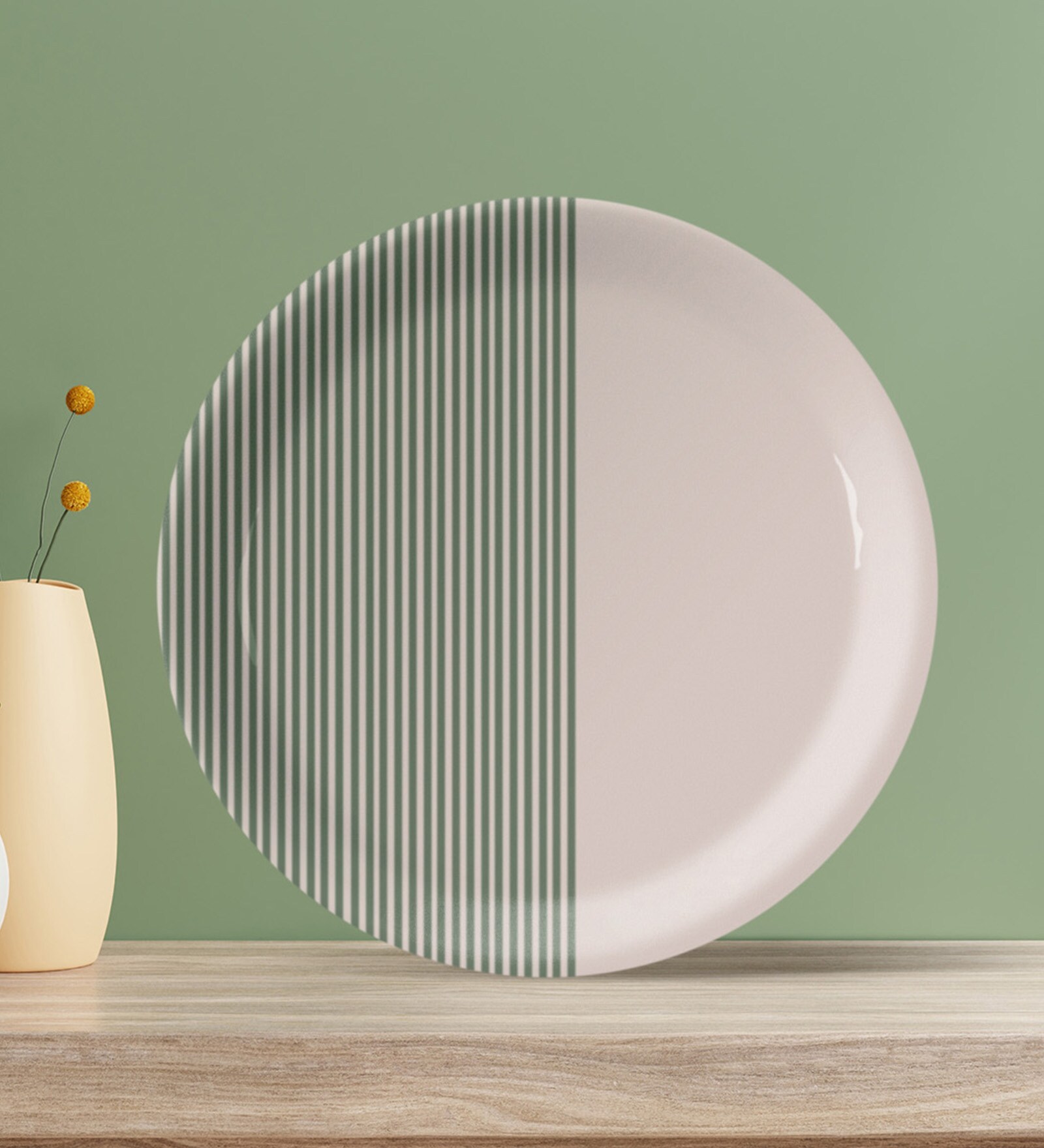 English Geometric Printed Porcelain Wall Plate
