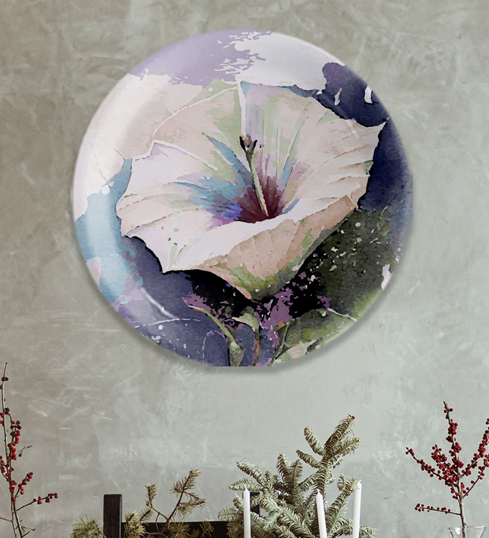 English Lily Porcelain Wall Plate