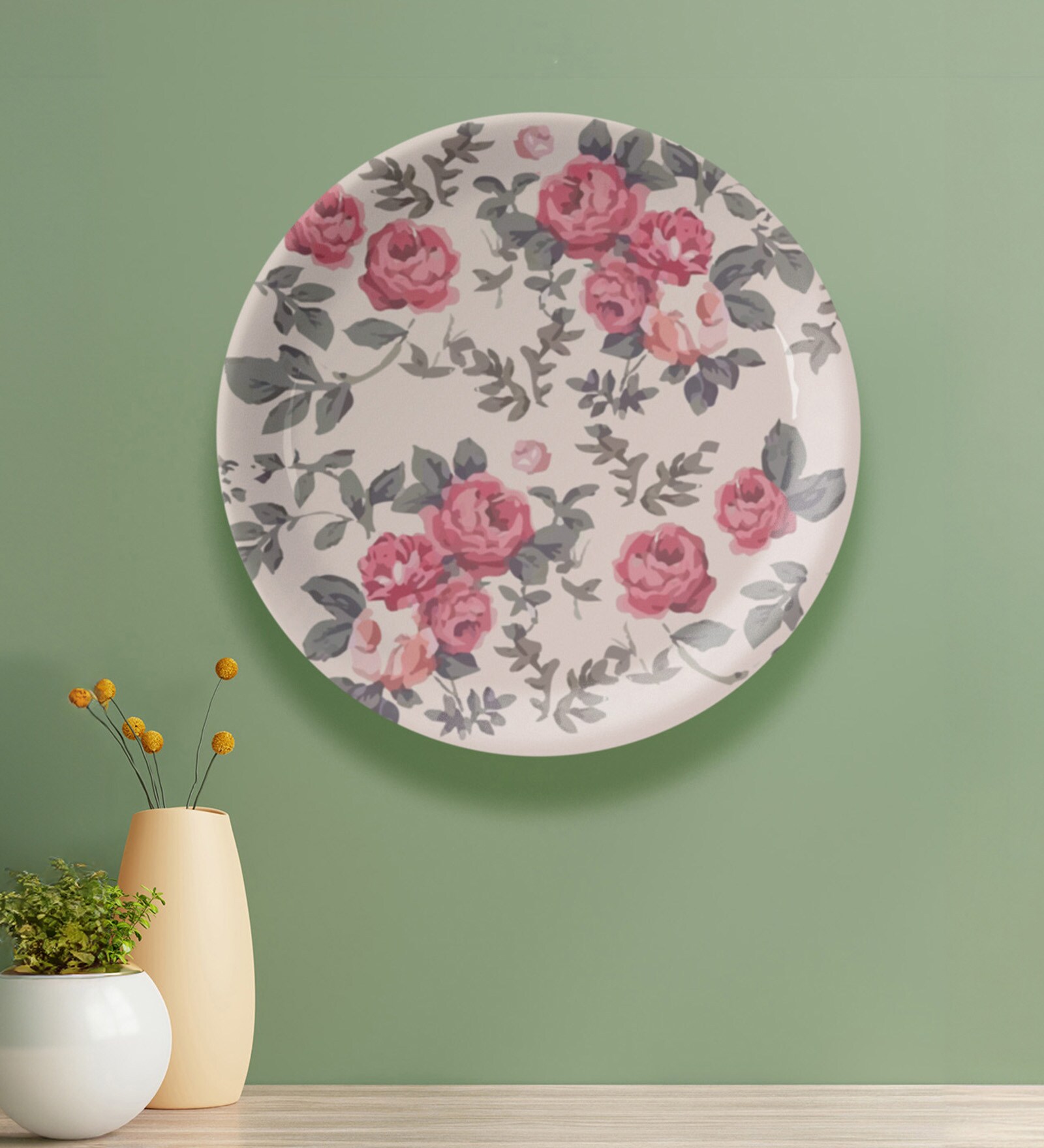 English Rose Printed Porcelain Wall Plate