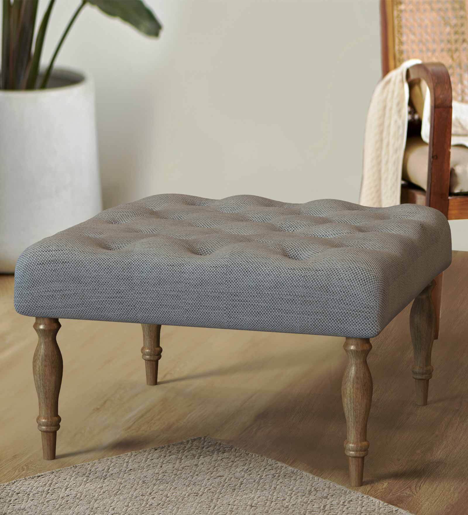 English Ottoman in Bangalore Grey Colour