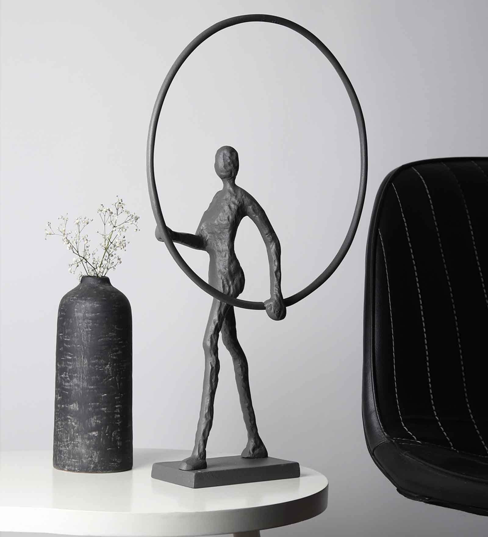 Enigmatic Embrace Grey Aluminium Showpiece