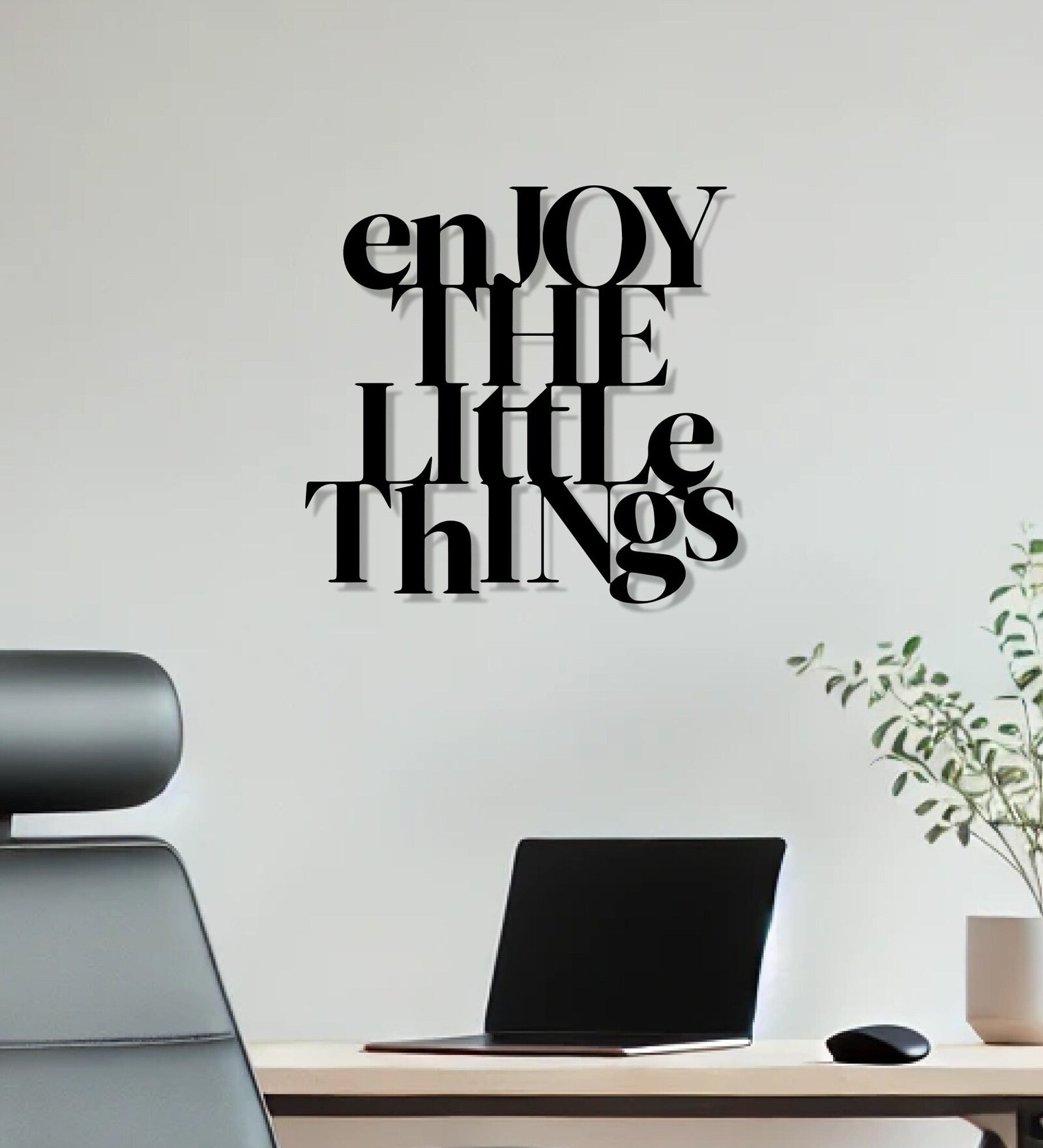 Enjoy The Little Things Text Metal Art Wall Decor
