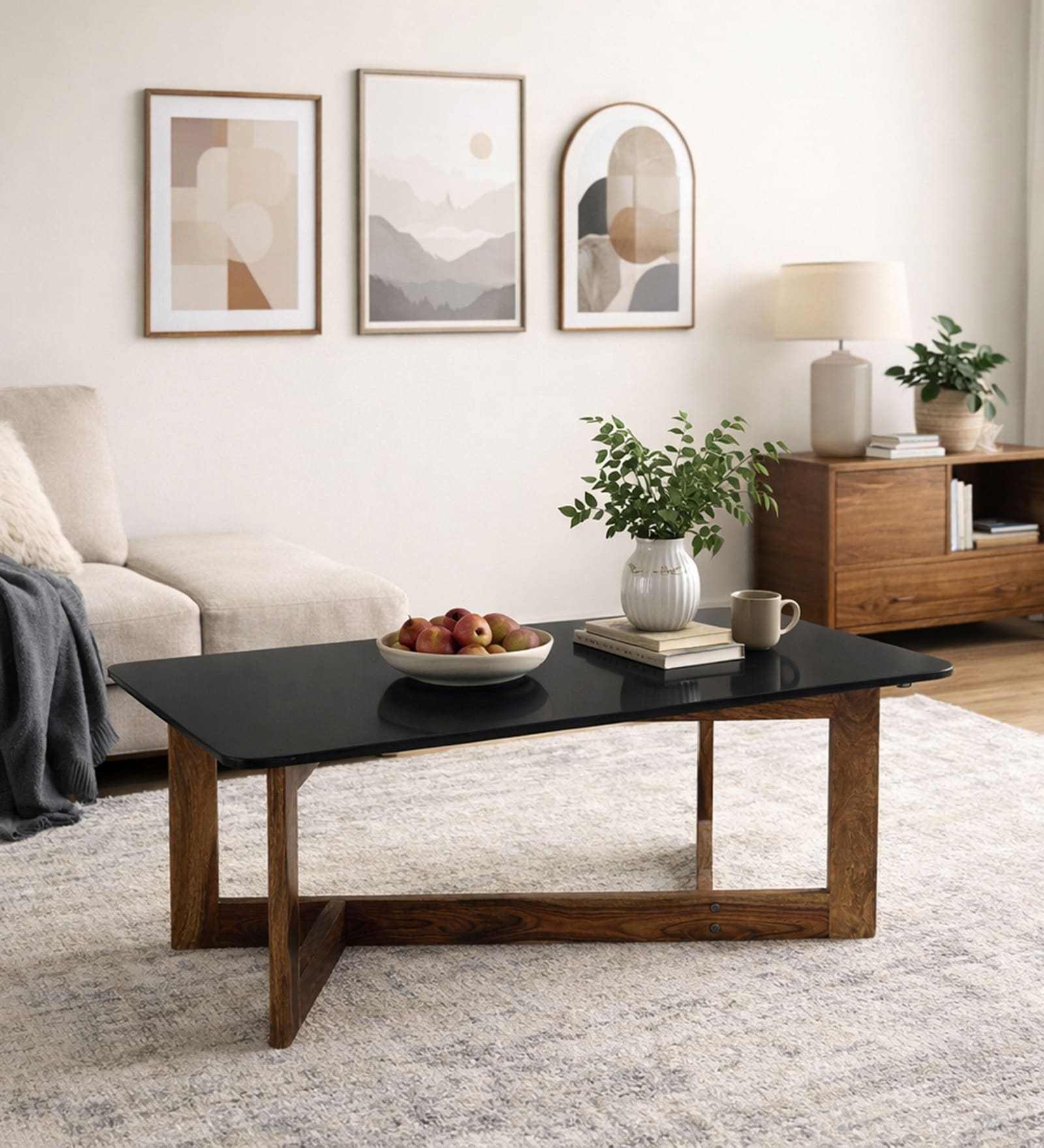 Enna Sheesham Wood Coffe Table In Povincial Teak Finish With Glass Top Enna Sheesham Wood Coffe Table In Povincial Teak Finish With Glass Top