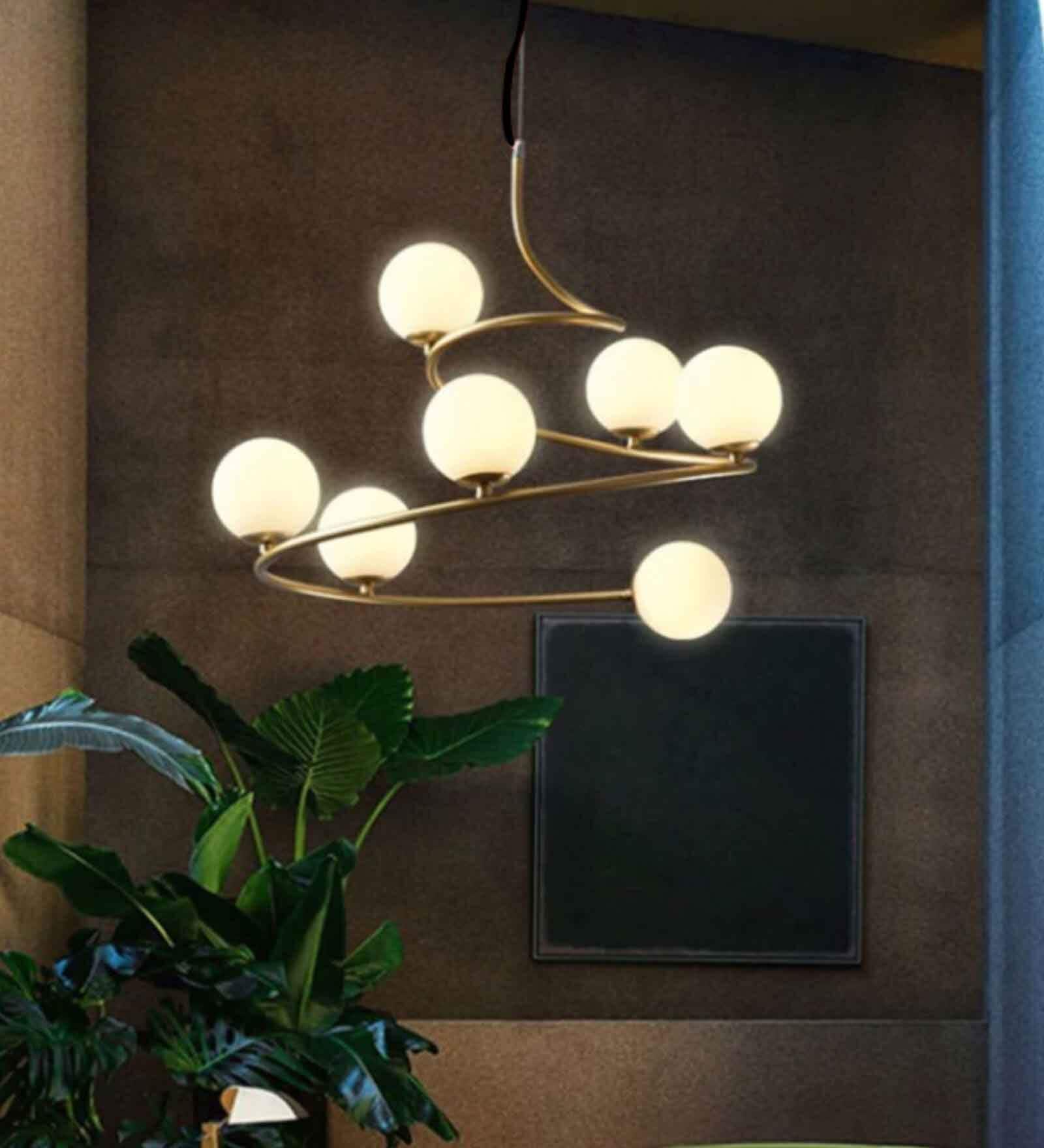 Enthral Gold LED Smart Voice Assist Chandelier