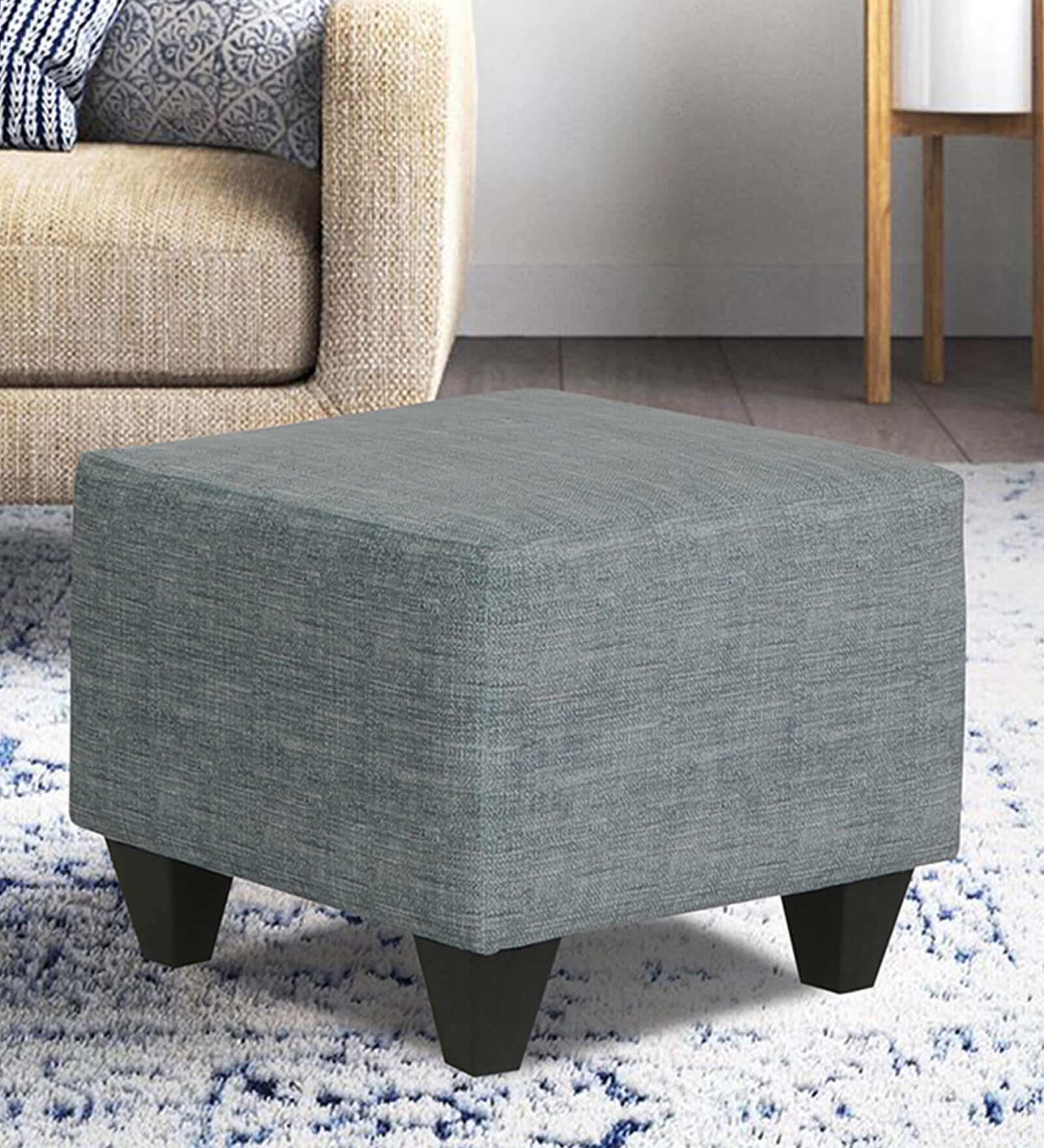 Buy Enzo Fabric Foot Stool in Grey Colour at 3% OFF by Adorn India ...