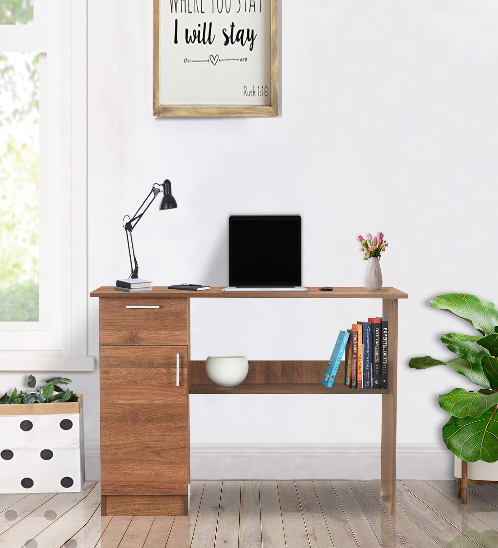 Buy Enzo Writing Table in Walnut Finish at 50 OFF by TADesign Pepperfry