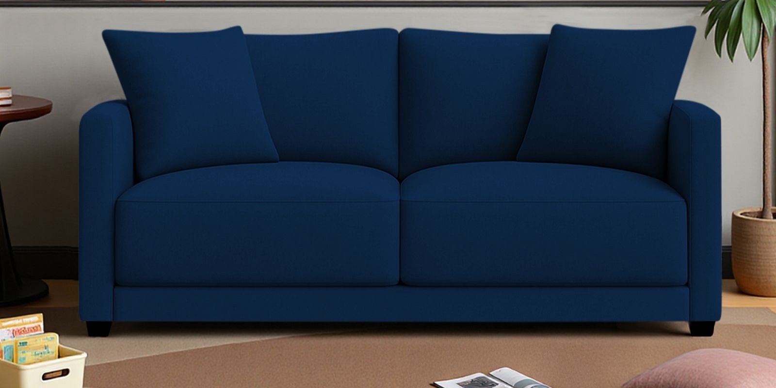 Enchant 2.0 Velvet 2 Seater Sofa In Celestial Blue Colour