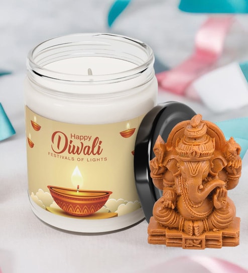 Enchanting Rose White Wax Scented Candles With Ganesha
Idol
