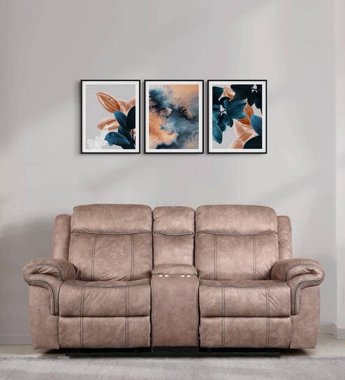 Enfield Fabric 2 Seater Manual Recliner with Dual USB Port