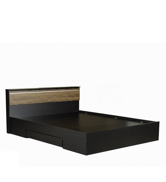Buy Enri King Size Bed with Storage in Wenge Finish Mintwud by Pepperfry Online Modern King