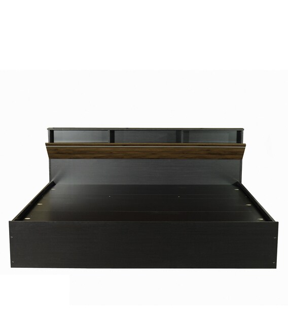 Buy Enri Queen Size Bed with Storage in Wenge Finish Mintwud by