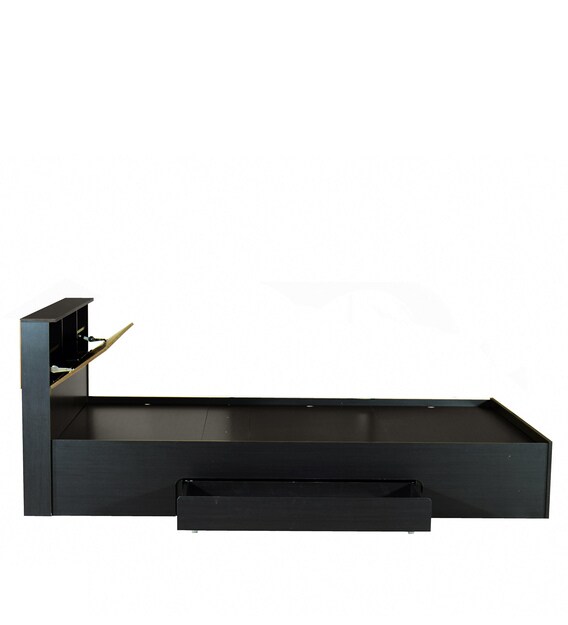 Buy Enri Queen Size Bed with Storage in Wenge Finish Mintwud by