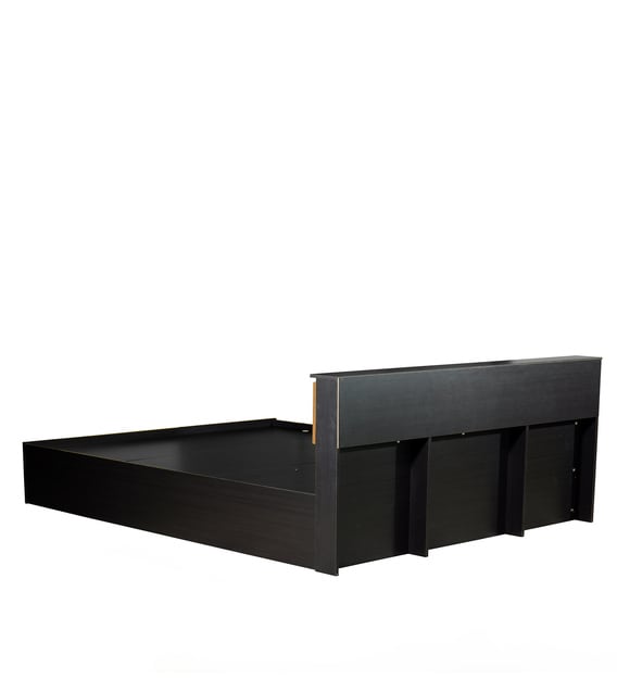 Buy Enri Queen Size Bed with Storage in Wenge Finish Mintwud by