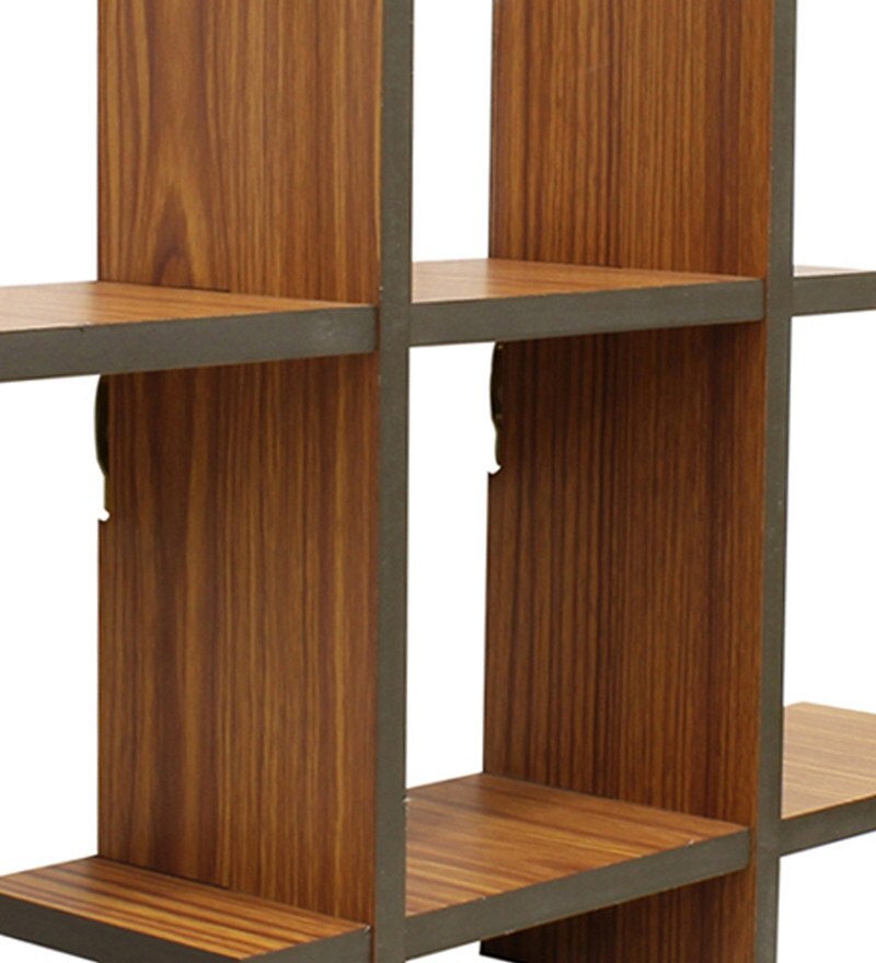 Buy Engineered Wood Floating Laminated Wood Wall Shelf in Brown Colour